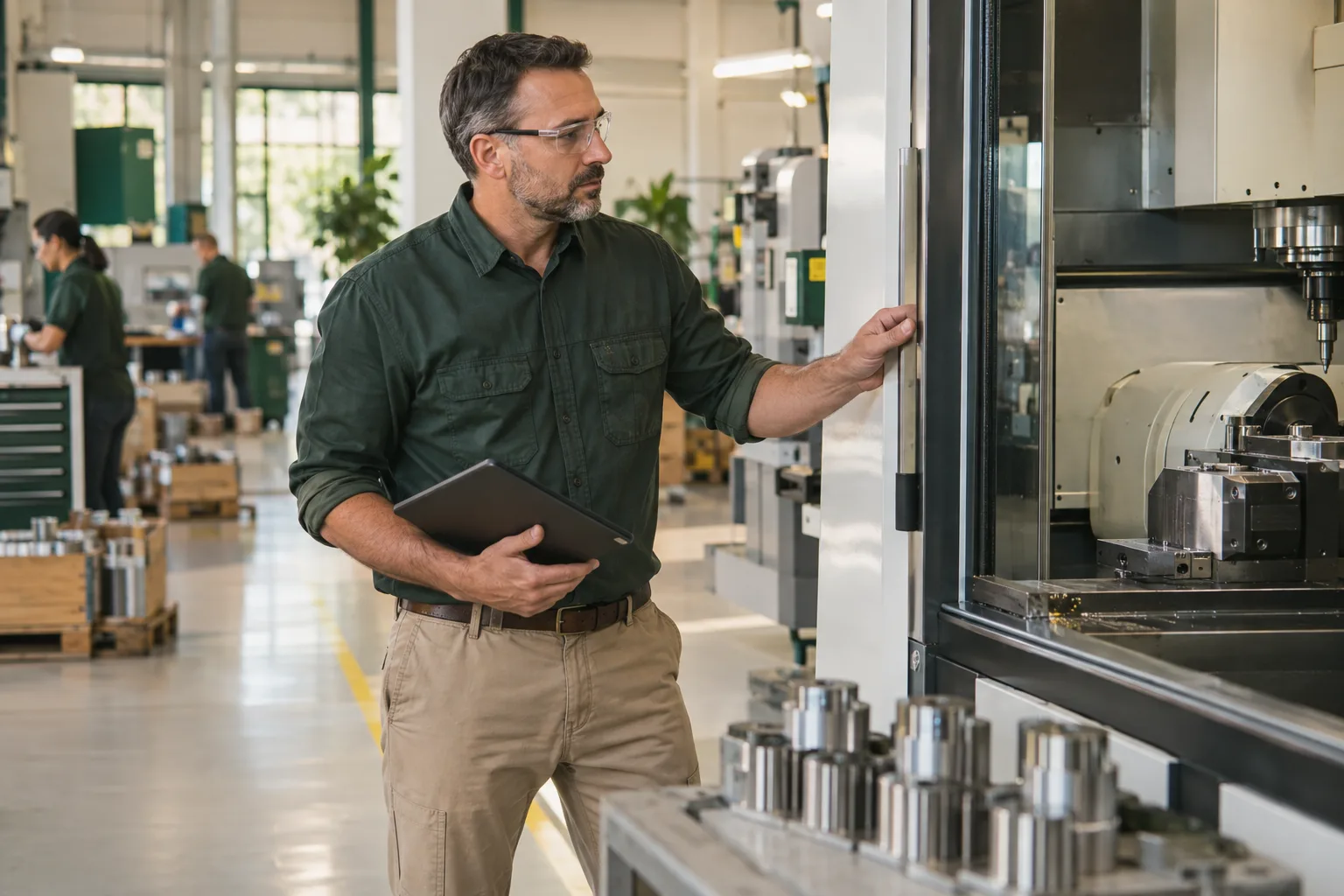 Manufacturing business professionals and their workplace