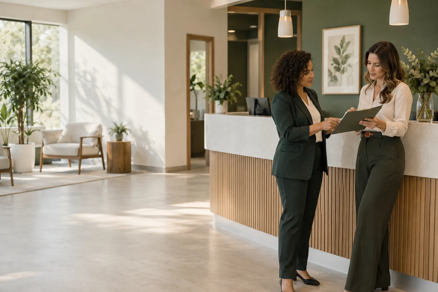 Healthcare workplace and business team